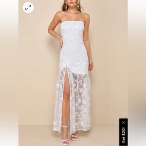 White maxi lace dress